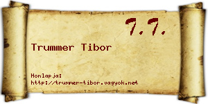 Trummer Tibor névjegykártya